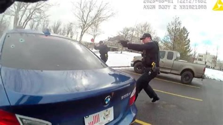 
Bodycam footage shows Farmington officers shooting Chase Allan’s BMW during traffic stop 