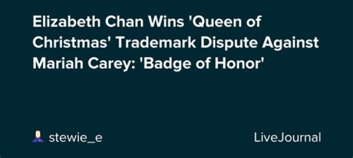 
Elizabeth Chan Wins ‘Queen of Christmas’ Trademark Dispute Against Mariah Carey: ‘Badge of Honor’ 
