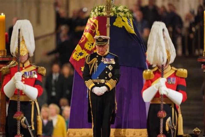 
King Charles III And Siblings Stand Vigil With Queen Elizabeth II’s Coffin At Westminster Hall 
