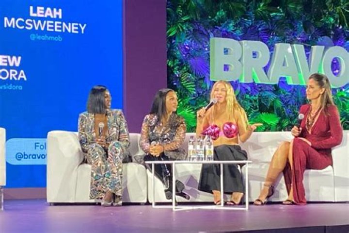 
‘RHONY’ Star Leah McSweeney Turns Heads in Hot Pink Metallic Cone Top at BravoCon 2022 